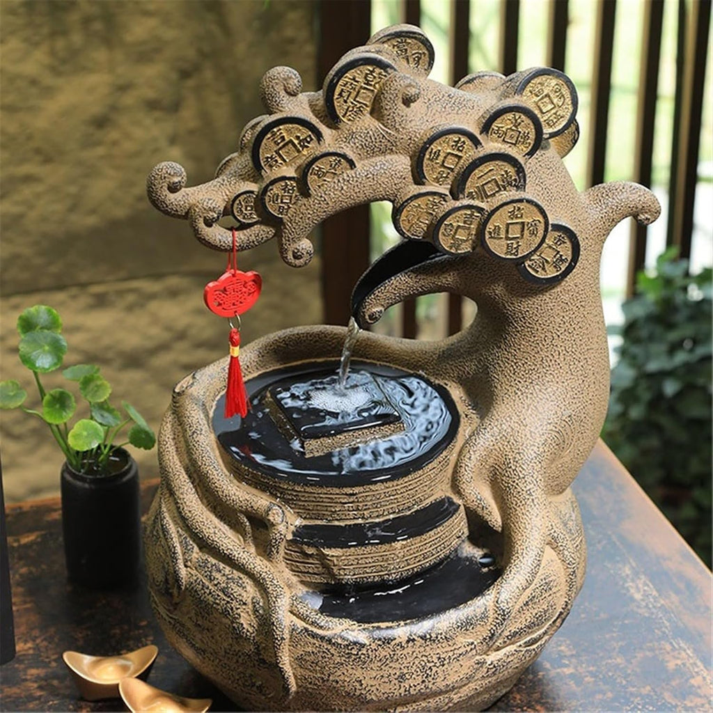 Tabletop Fountain Desktop Fountains Chinese Style Flowing Water Ornaments Circulating Waterscape for Home Decor