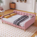 Merax 79' Full Size Linen Upholstered Daybed with 4 Wood Legs,Pink
