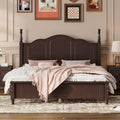 Harper & Bright Designs Queen Size Platform Bed Frame with Headboard, Mid Century Modern Bed Frame with Underbed Storage for Kids, Teens, Adults, Classic Vintage Design, Dark Walnut