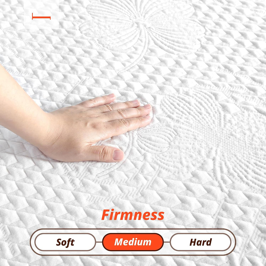 PrimaSleep Queen Mattress, 6 Inch Gel Memory Foam Mattress, Gel Infused for Comfort and Pressure Relief, CertiPUR-US Certified, Bed-in-a-Box, Medium Firm, Queen Size