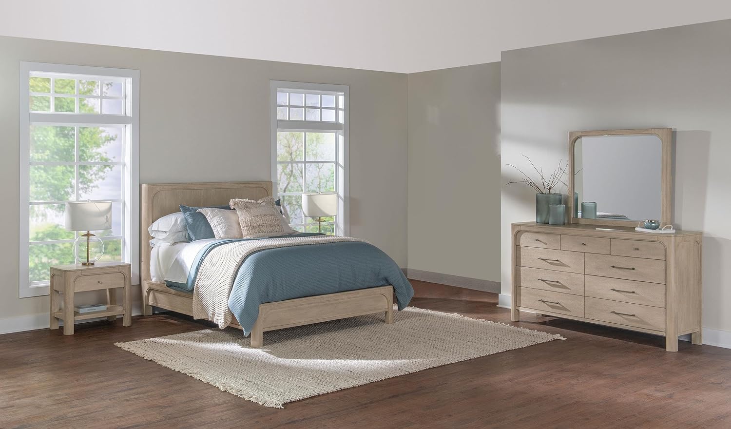Coaster Home Furnishings - Solano - Wood - 4-Piece Bedroom Set with Arched Frame, Dual USB Ports and Upholstered Headboard - Bedroom - Queen Size - Weathered Mango - 222521Q-S4