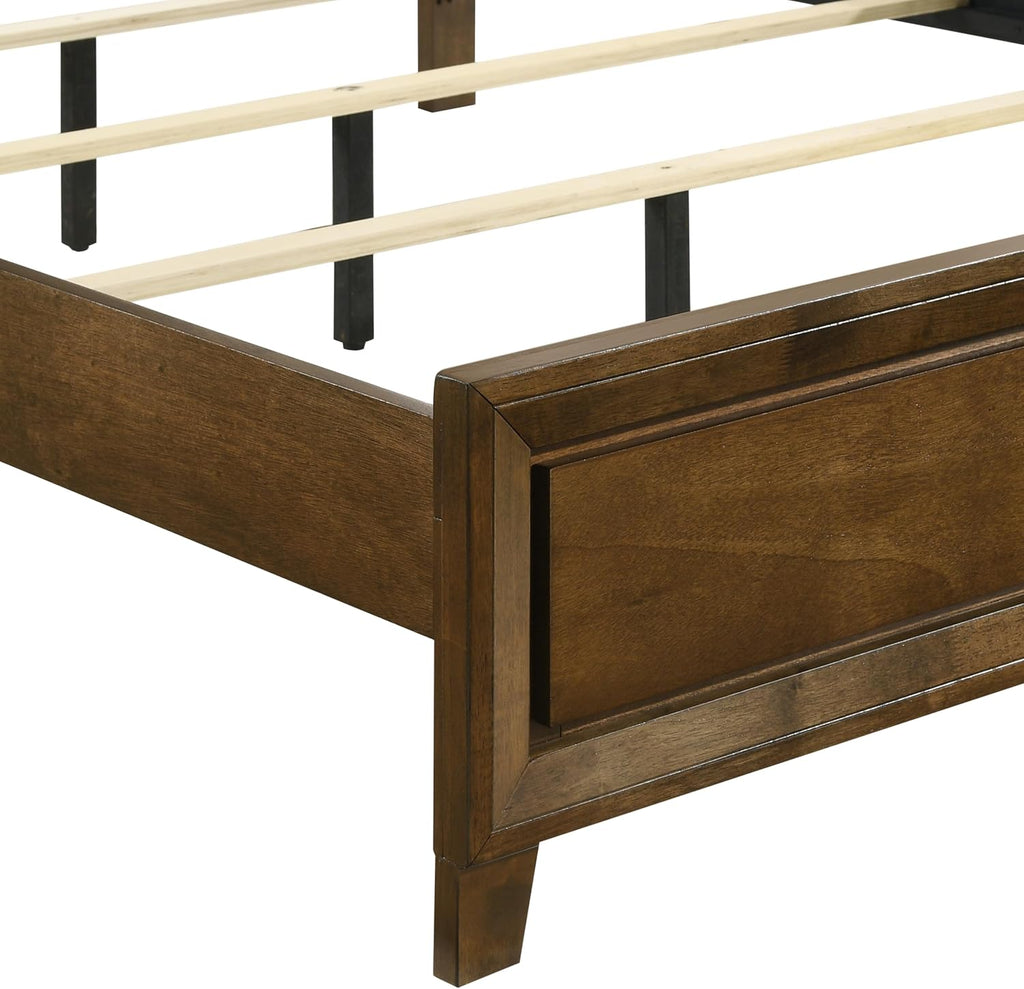 New Classic Furniture Ballard 5-Piece Wood Queen Bedroom Set with 2-Nightstands, Walnut Brown