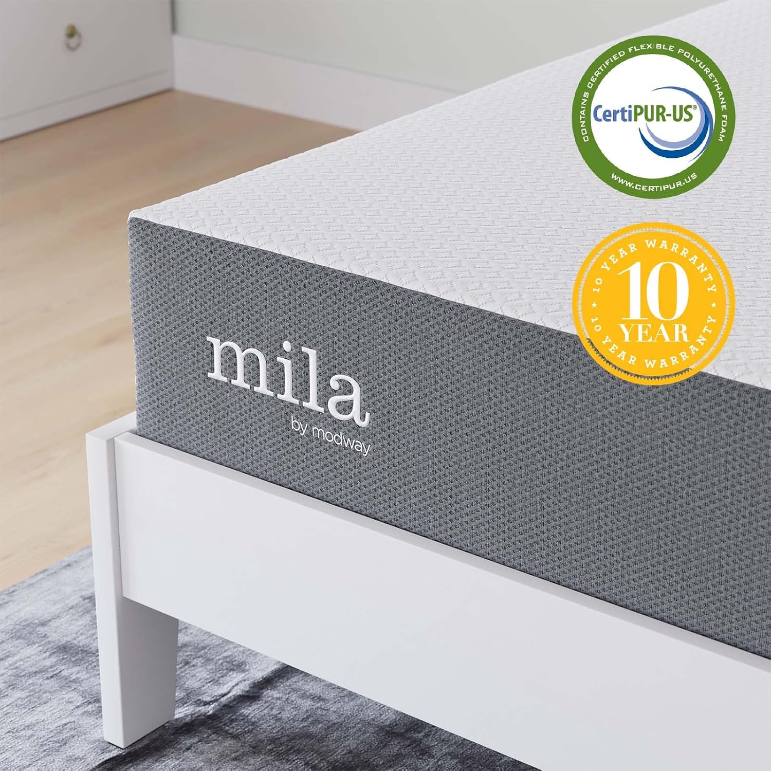 Modway Mila Firm 10' Fiberglass Free Memory Foam Full Mattress