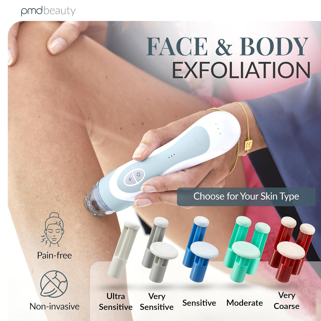 PMD Beauty Personal Microderm Elite Pro - At-Home Use, Facial Exfoliator Tool, Microdermabrasion Machine Kit for Face and Body Skincare