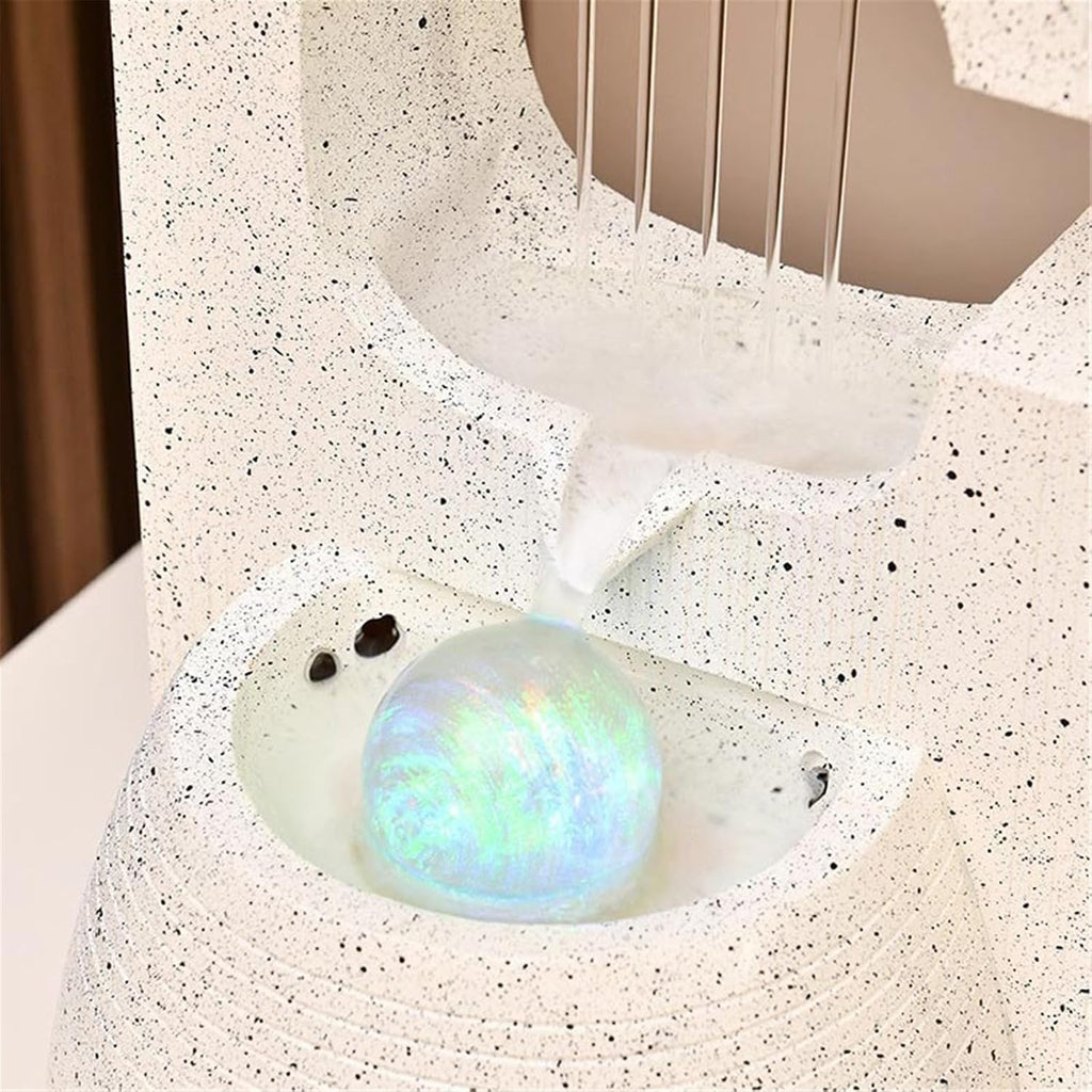 Tabletop Fountain Minimalist Tabletop Fountain Water Features Indoor Waterfall Fountains for Home Office Decoration(Beige)