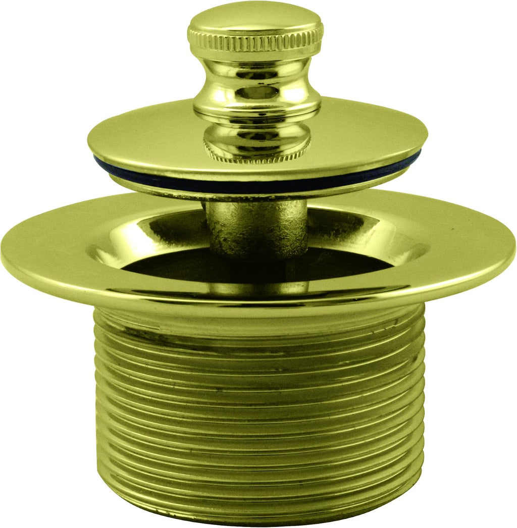 Westbrass 22-1/2' Twist & Close Bath Waste & Overflow with No-Hole Faceplate, Polished Brass, D3221HK-01
