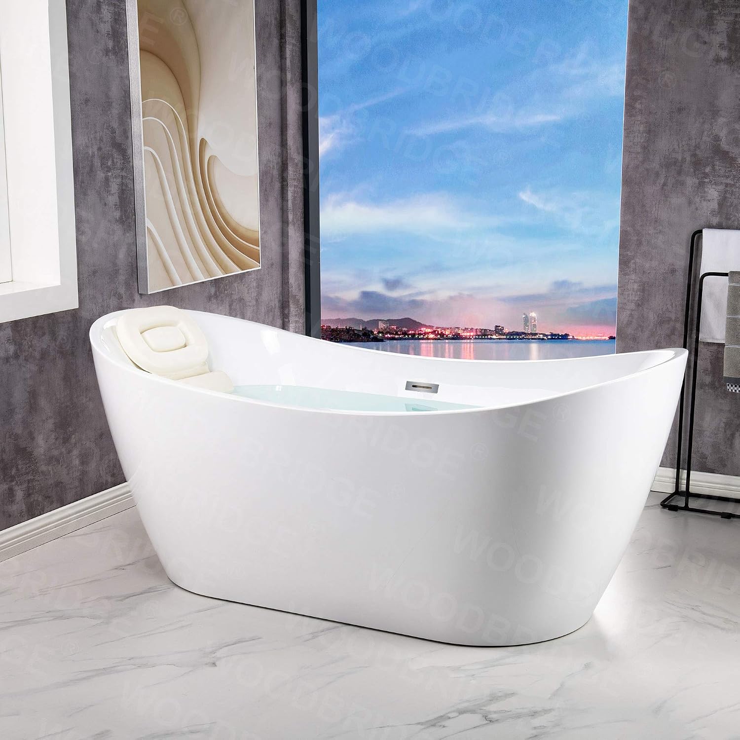 WOODBRIDGE BTA1515-C-Drain &O+ F0002CHSQ BATHTUB, With Chrome Drian