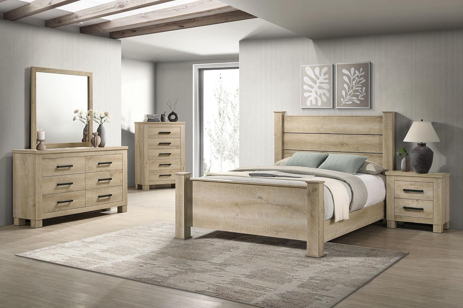 Coaster Home Furnishings Oakglen 5-Piece California King Bedroom Set Weathered Oak 225101KW-S5