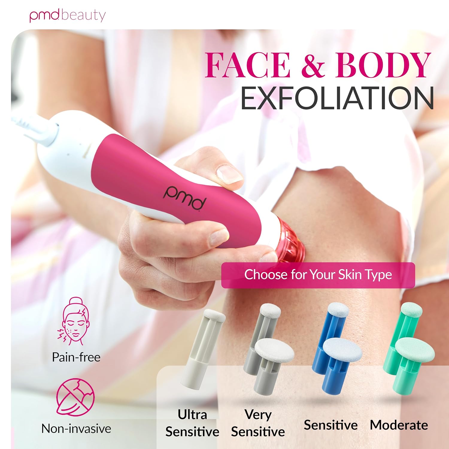 PMD Beauty Personal Microderm Classic - At-Home Use, Facial Exfoliator Tool, Microdermabrasion Machine Kit for Face and Body Skincare