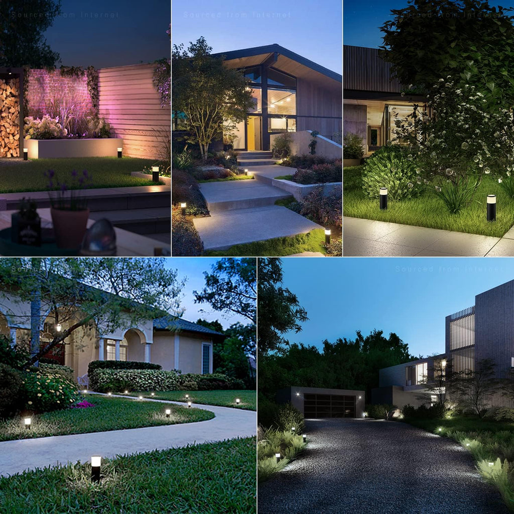 LEONLITE 8-Pack 4.5W LED Landscape Bollard Path Lighting, 5CCT Low Voltage Landscape Lights, 2700K/3000K/3500K/4000K/5000K Selectable, Outdoor Pathway Light, Die-Cast Aluminum Housing, FCC, ETL Listed