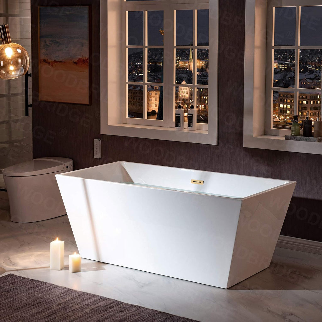 WOODBRIDGE B1412-BG-Drain &O Bathtub, Brushed Gold,B1412 -BG-Drain &O