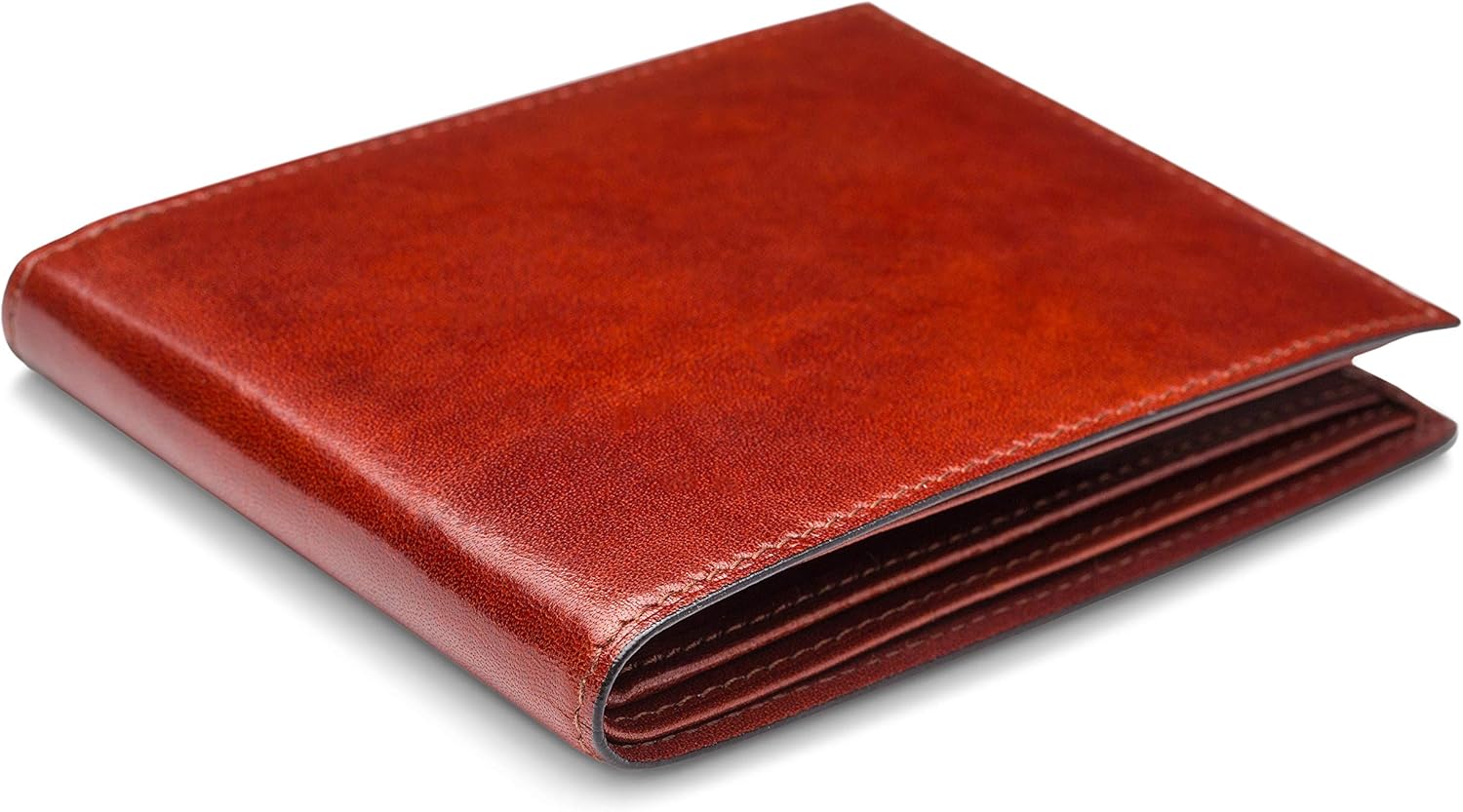 Bosca Men's Wallet, Old Leather 8-Pocket RFID Wallet for Men, Cognac