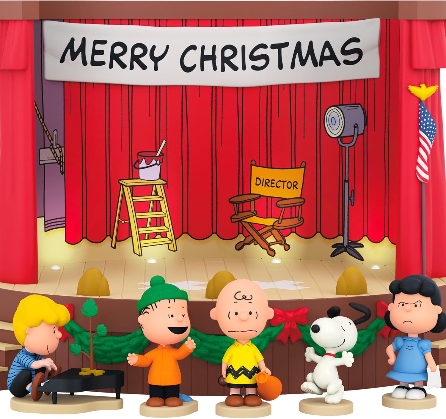 Hallmark Keepsake Peanuts Christmas Tabletop Decoration, The Peanuts Gang Merry Christmas, Charlie Brown! with Light and Sound