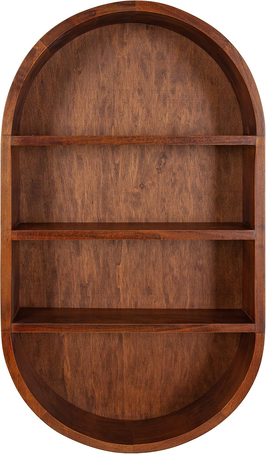 Kate and Laurel Hutton Midcentury Capsule Wall Shelf; 16 x 28; Walnut Brown; Geometric Decorative Shelves for Wall