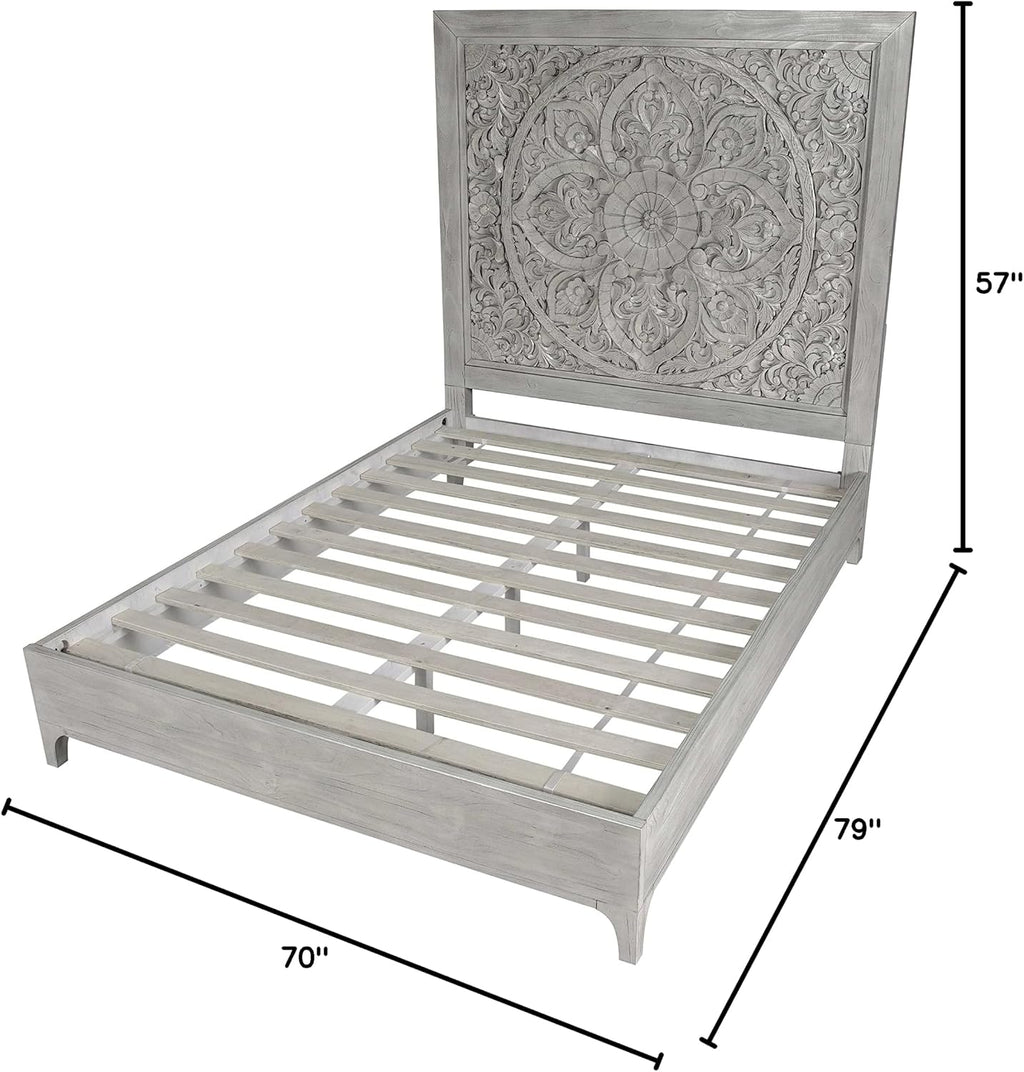 Modus Furniture Solid-Wood Low-Profile Bed, Full, Boho Chic - Washed White