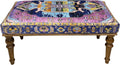 Generic Handmade Oriental Rug Bench, Pink, Wood, Cotton Fabric, Sponge