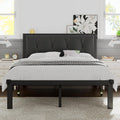 Einhomn Full Size Metal Bed Frame, Platform Bed with Faux Leather Button Tufted Headboard, 12' Underbed Storage, Steel Slats Support, No Box Spring Needed, Easy Assembly, Noise-Free, Black