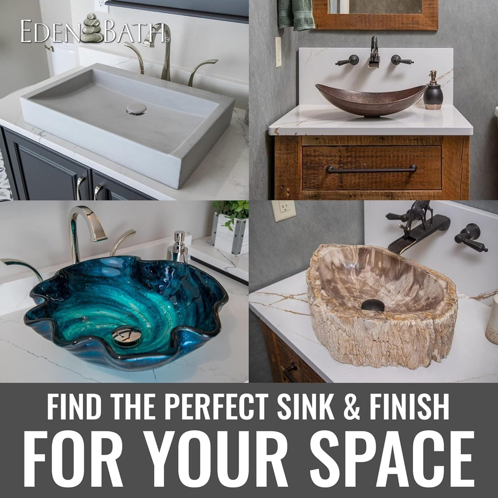 Eden Bath Round Freeform Vessel Sink, Honed Beige Travertine - Stylish Bathroom Sink