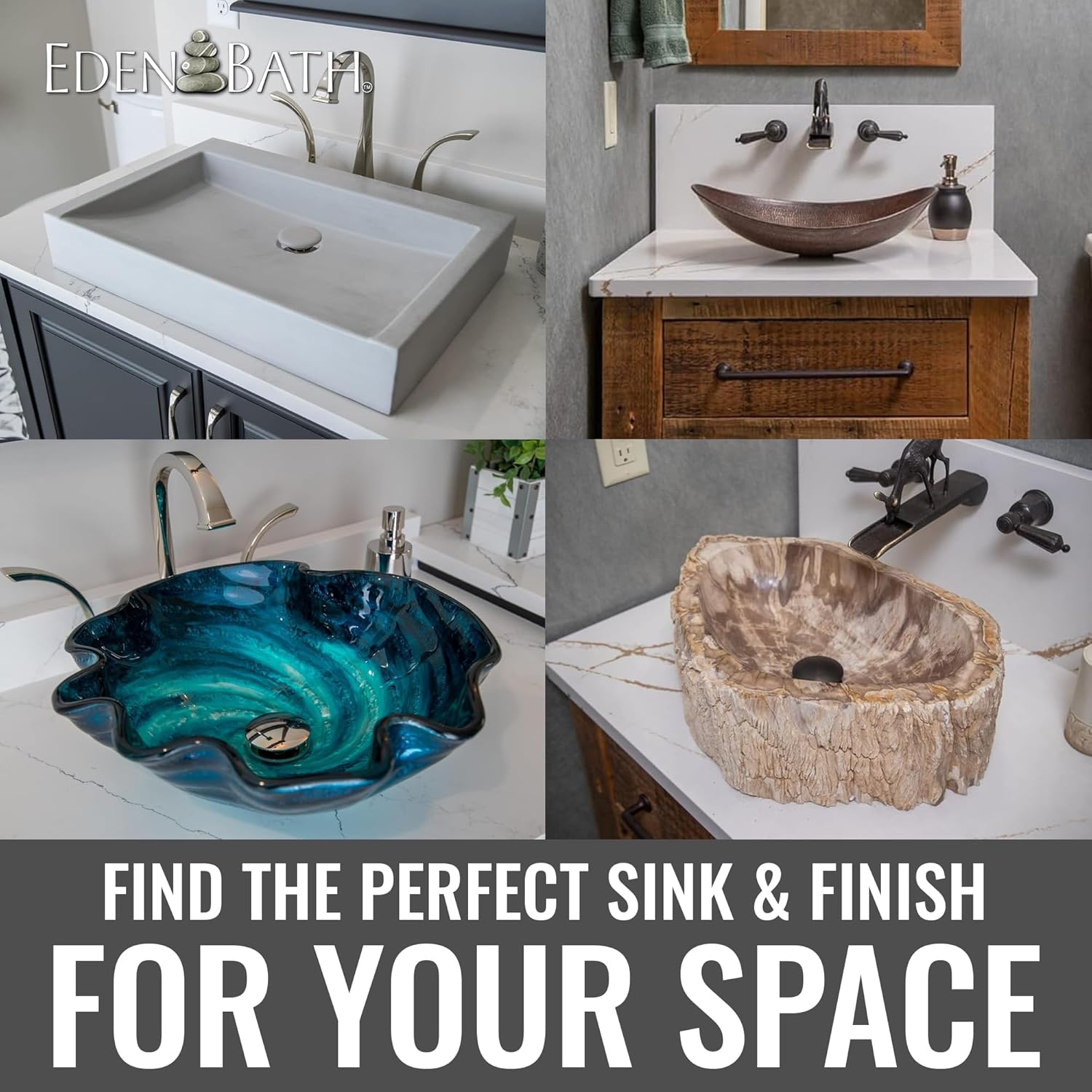 Eden Bath Round Freeform Vessel Sink, Honed Beige Travertine - Stylish Bathroom Sink