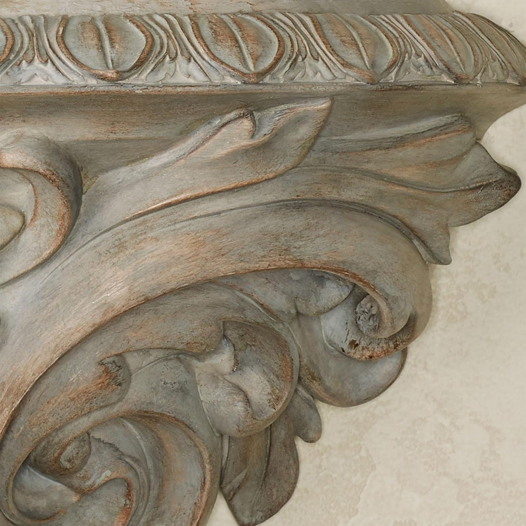Touch of Class Clareville Gray Acanthus Leaf Wall Shelf