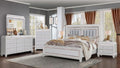 First of a Kind Sabrina Modern Glam 4-Piece Queen Bedroom Set with Led Upholstered Headboard – Luxury Contemporary Bedroom Furniture Collection by Cosmos Furniture, White