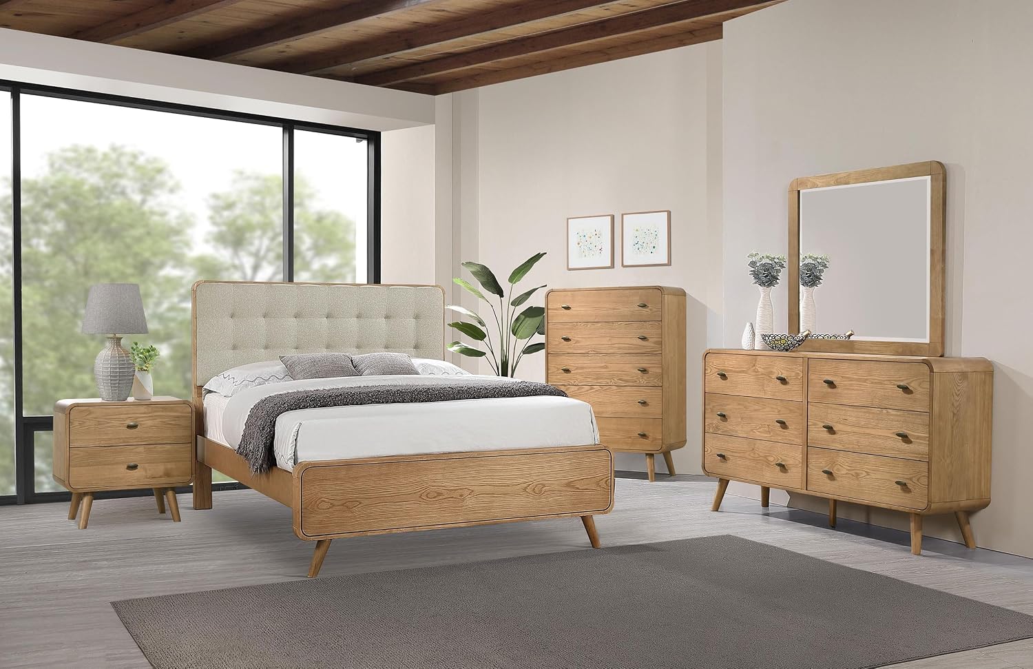 Coaster Home Furnishings Robyn 5-Piece Eastern King Bedroom Set Light Ash