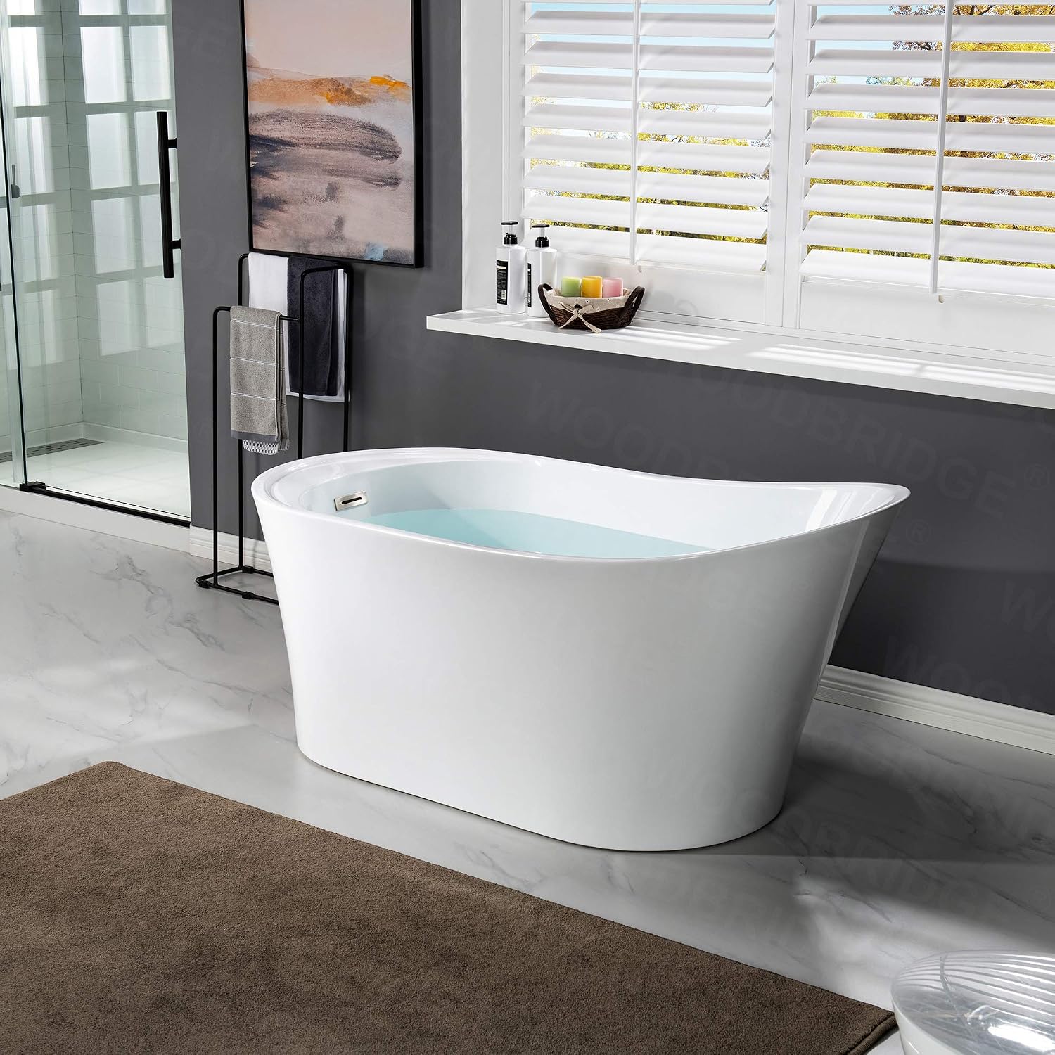 WOODBRIDGE B0084-B/N-Drain&O Bathtub, Brushed Nickel
