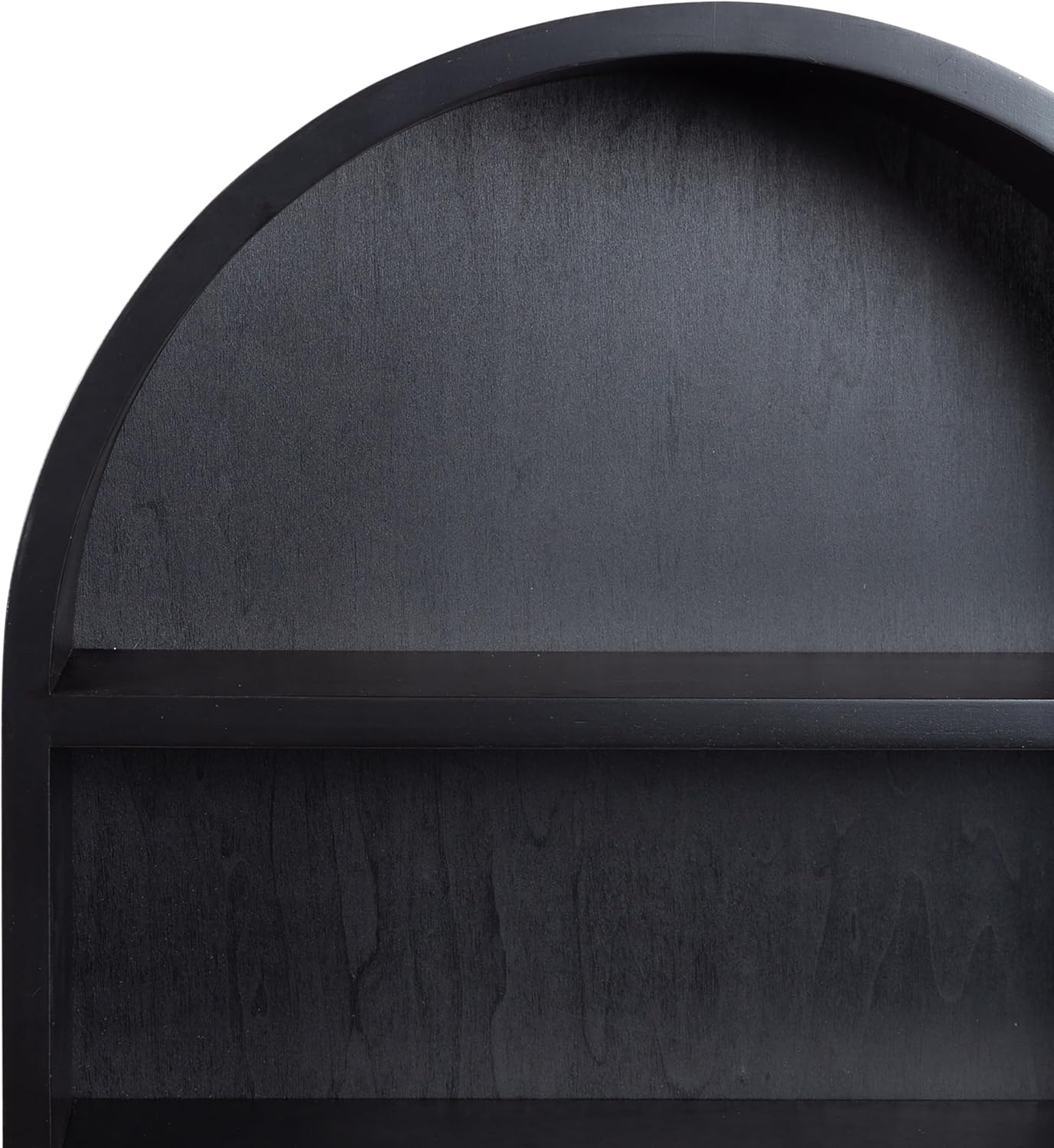 Kate and Laurel Hutton Modern Capsule Wall Shelf; 16 x 28; Black; Minimal Round Oval Wall Shelves for Above Toilet Bathroom Storage