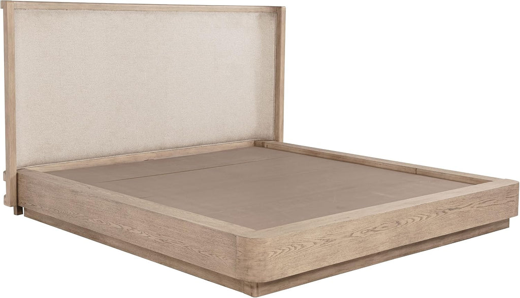 Coaster Home Furnishings Kailani Coastal 5-Piece Bedroom Set Fabric Upholstered Eastern King Size Wingback Bed Frame 49-inch Headboard Beige Oak 225041KE-S5