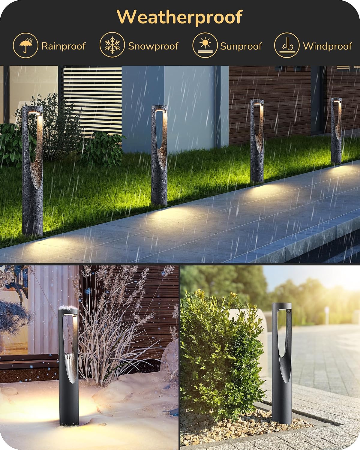 EDISHINE Low Voltage Landscape Lights, 12V 2W 150LM 3000K LED Landscape Path Lights with Connectors, Waterproof Electric Outdoor Landscape Lighting for Walkway Yard Garden, CRI80 12 Pack