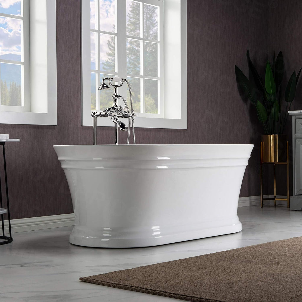 WOODBRIDGE BTA1537-B/N-Drain&O Bathtub, Brushed Nickel