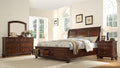King 4 Pc Storage Platform Bedroom Set Made with Wood in Dark Walnut