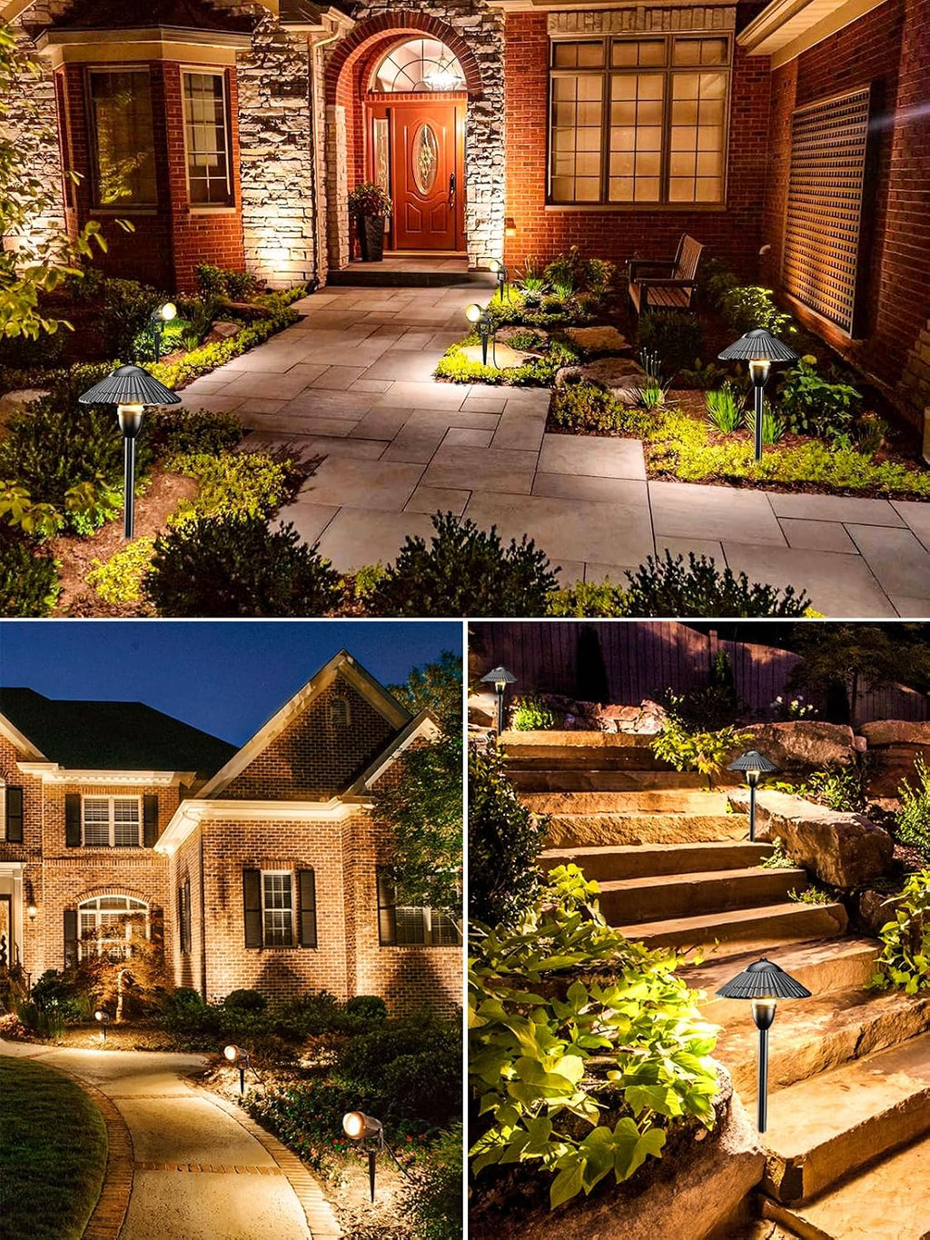 ZUCKEO LED Landscape Lighting Low Voltage Pathway Lights 12V 24V Landscape Light Kit, Outdoor Aluminum Landscape Spotlights Path Lights Waterproof for Garden Yard House Decoration(12Pack)