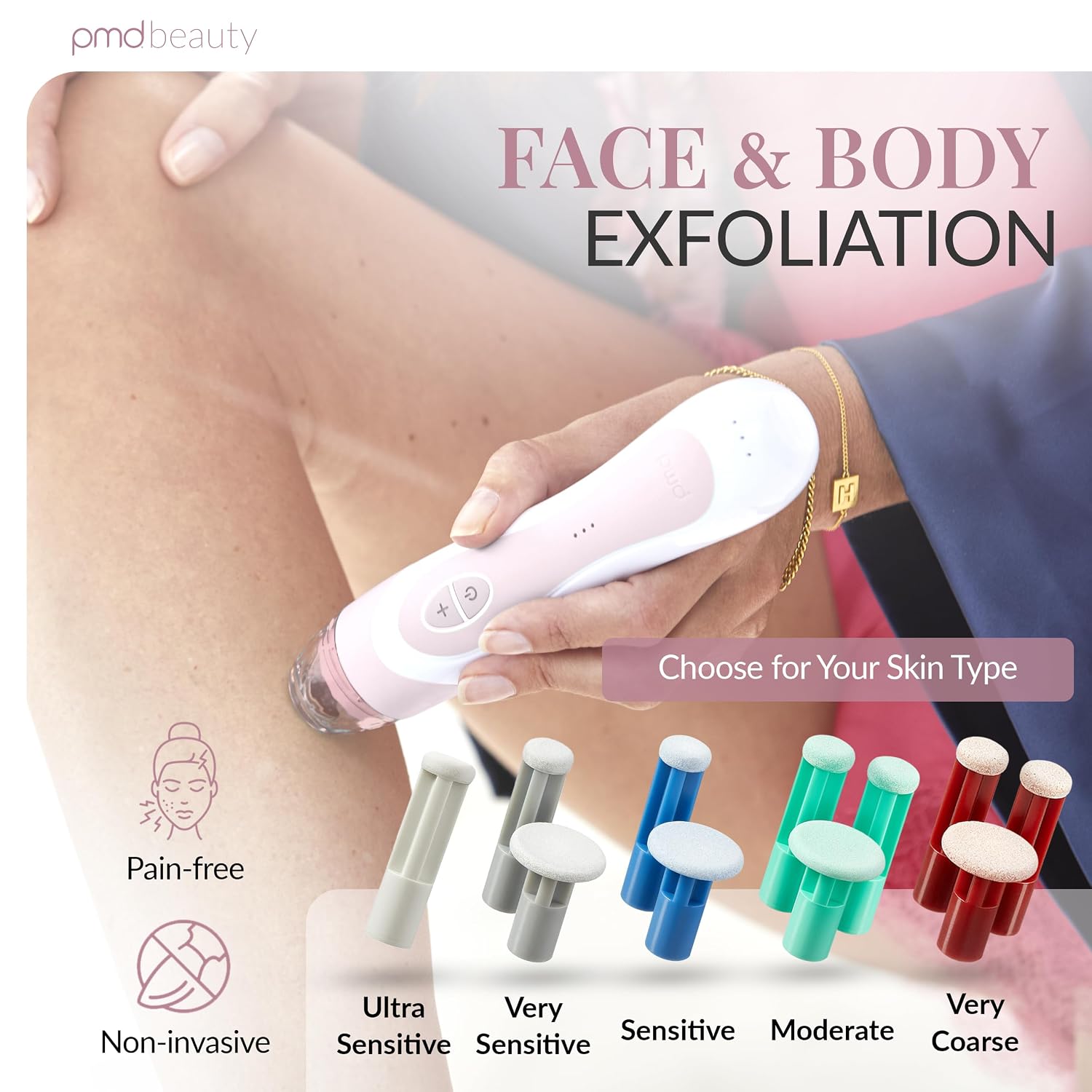 PMD Beauty Personal Microderm Elite Pro - At-Home Use, Facial Exfoliator Tool, Microdermabrasion Machine Kit for Face and Body Skincare