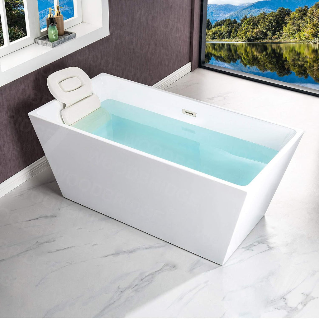 WOODBRIDGE B1412-C-Drain &O Bathtub, WHITE