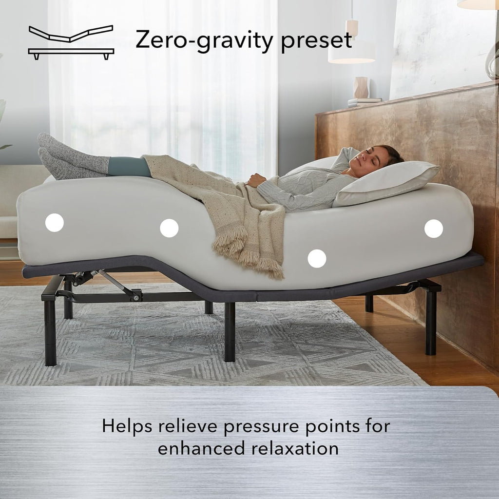 Serta baselogic Level 2 Adjustable Base Bed Frame - King - Head and Foot Adjustability, Wireless Remote, Zero-Gravity Preset, and Foldable for Convenient Mobility and Storage