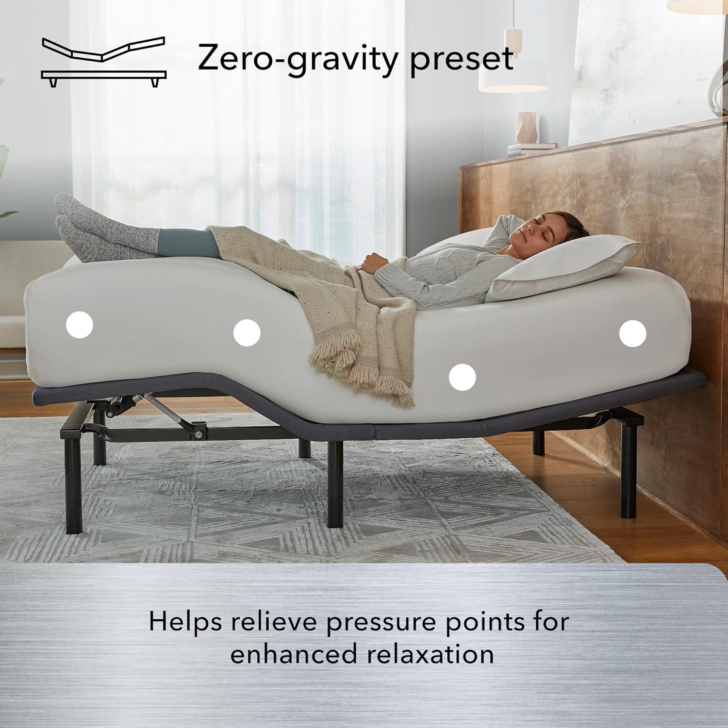 Serta baselogic Level 2 Adjustable Base Bed Frame - Twin XL - Head and Foot Adjustability, Wireless Remote, Zero-Gravity Preset, and Foldable for Convenient Mobility and Storage