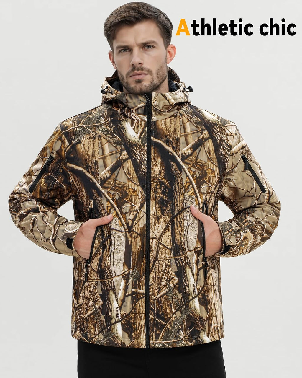 Wulcea Graphene Heated Soft Shell Jacket for Men 12V 18400mAh Large Capacity