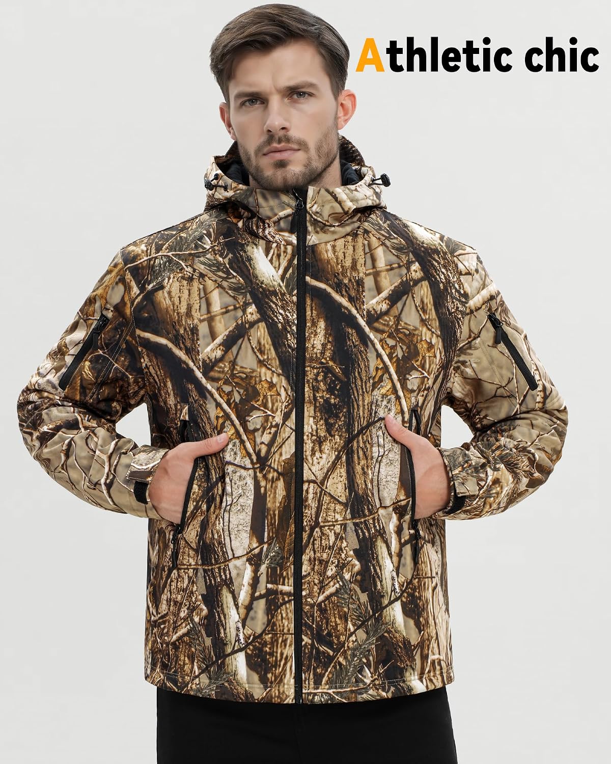 Wulcea Graphene Heated Soft Shell Jacket for Men 12V 18400mAh Large Capacity