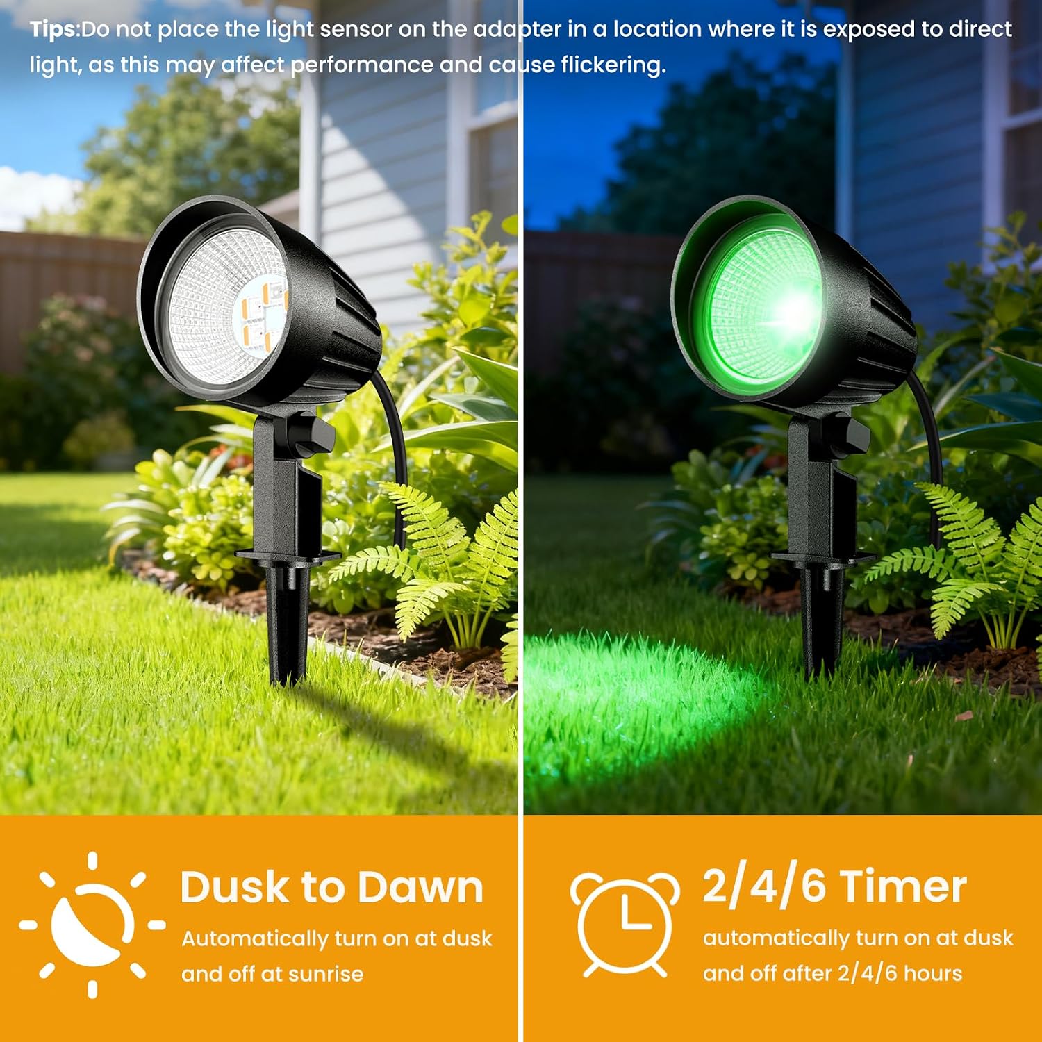 15W Low Voltage Landscape Lights Kit, RGBW Color Changing Spot Lights Outdoor with Transformer 100FT UL-Listed Wire, Low Voltage Lights IP66 Waterproof Remote Control for Garden House, 12Pack
