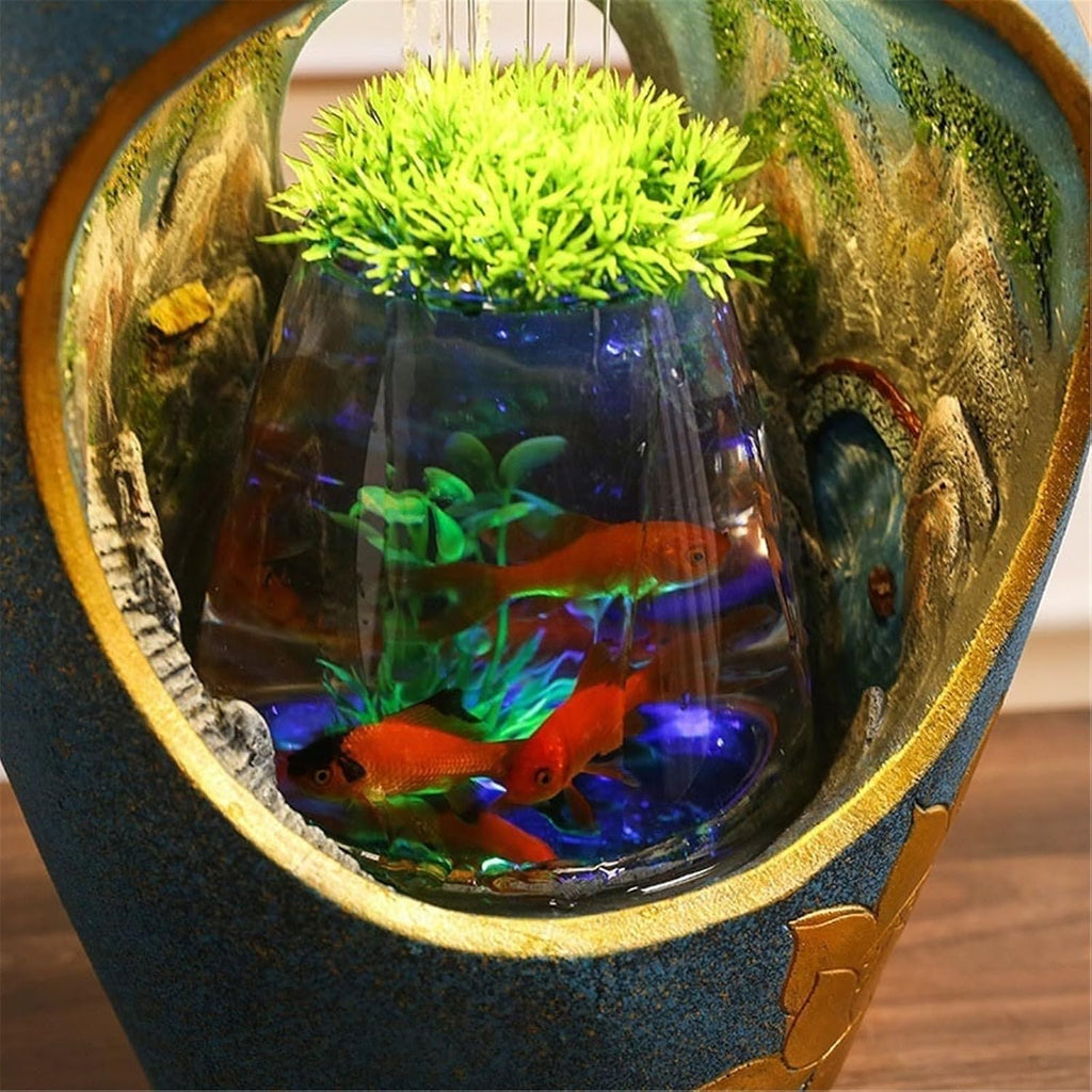 Desktop Fountain Tabletop Fountain, Desktop Fish Tank Relaxing Ambiance for Home and Office Decor