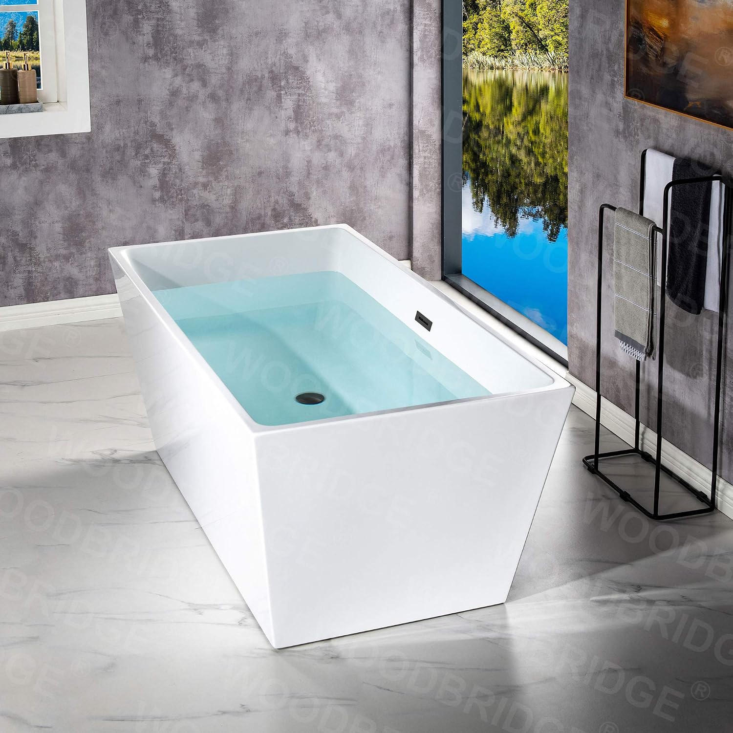 WOODBRIDGE B1412-MB-Drain &O Bathtub, WHITE