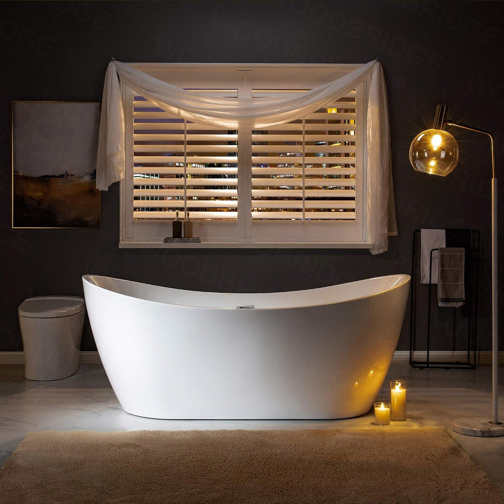 WOODBRIDGE BTA1517-C-Drain &O+ F0002CHVT BATHTUB, With Chrome Drian