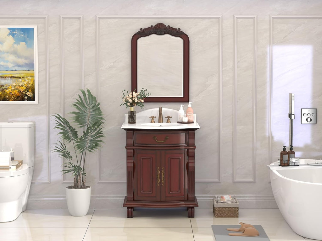 Hopkinton Bathroom Vanity with Stone top (White countertop, 30 inch)