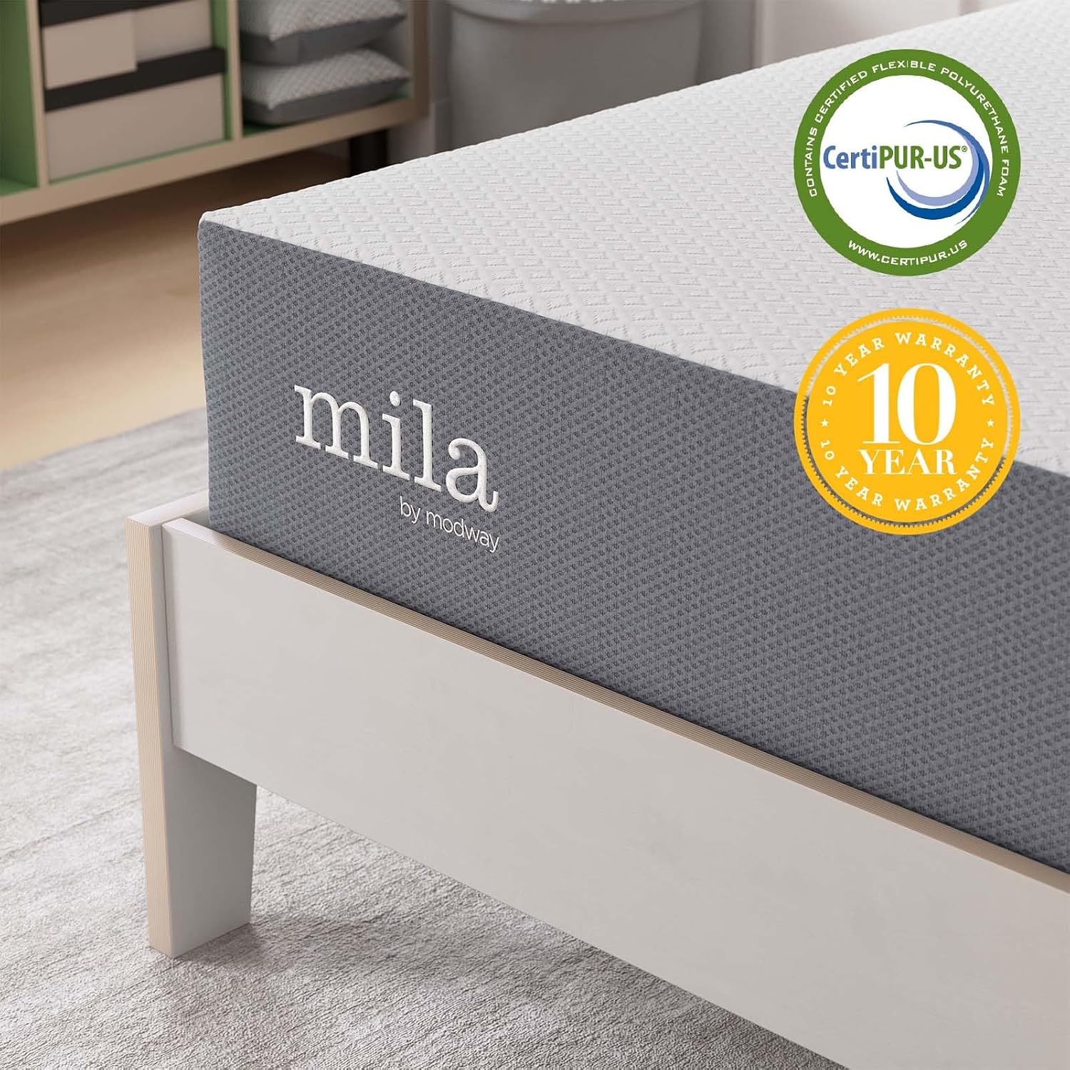 Modway Mila Firm 10' Fiberglass Free Memory Foam Twin Mattress