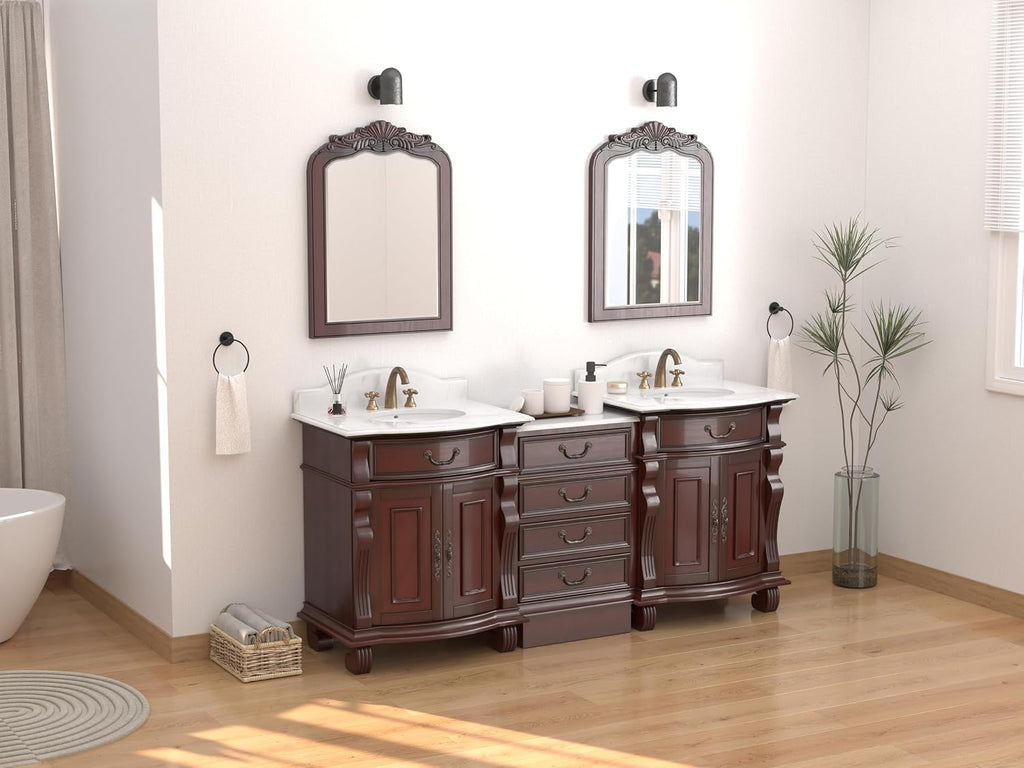 Hopkinton Bathroom Vanity with Stone top (White countertop, 78 inch)