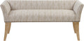 Madison Park Accent Bench for Living Room, Upholstered with Nailhead Trim, & Padded Seat Entryway Bench Small, End of Bed Bench with Back, 49.5' W x 19.25' D x 23' H, Taupe Multi