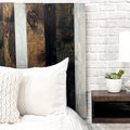 Barn Walls All Terrain Mix Design, Multicolored, Solid Wood Headboard, Floating Panels, Wall Mount, Adjustable Height, Easy Installation, Queen Size