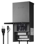 DEWENWILS 600W Low Voltage Landscape Transformer, 120VAC to 12/14VAC Outdoor Landscape Transformer, Photocell Sensor & Timer, 6 Zone, Landscape Lighting Transformer for Outdoor Garden