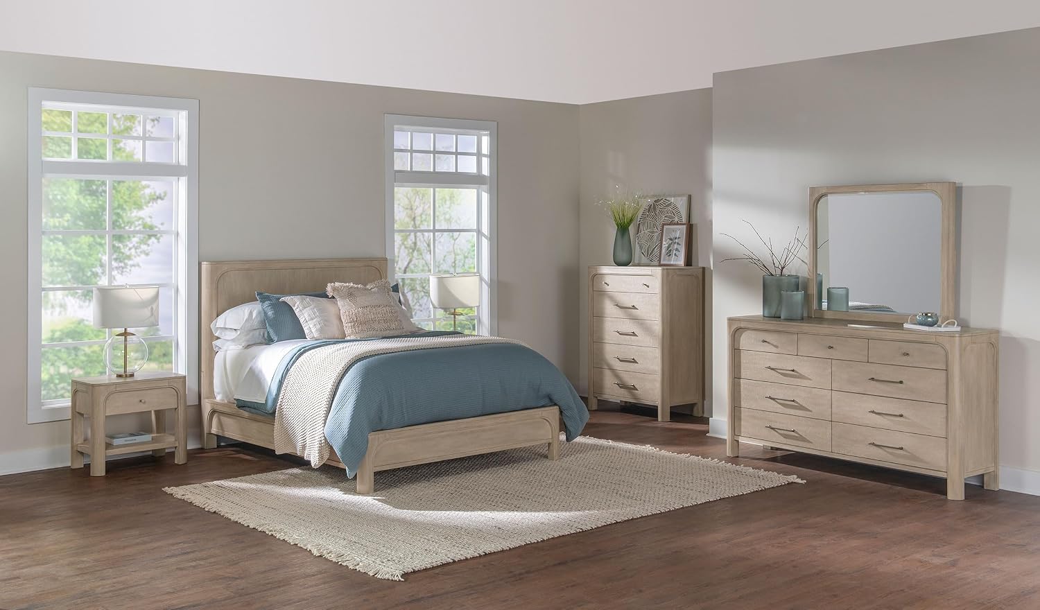 Coaster Home Furnishings - Solano - Wood - 5-Piece Bedroom Set with Arched Frame, Dual USB Ports and Upholstered Headboard - Bedroom - Queen Size - Weathered Mango - 222521Q-S5